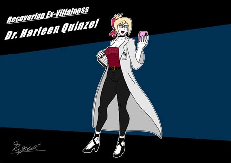 Obrázok znázorňujúci transformáciu Dr. Harleen Quinzel na Harley Quinn