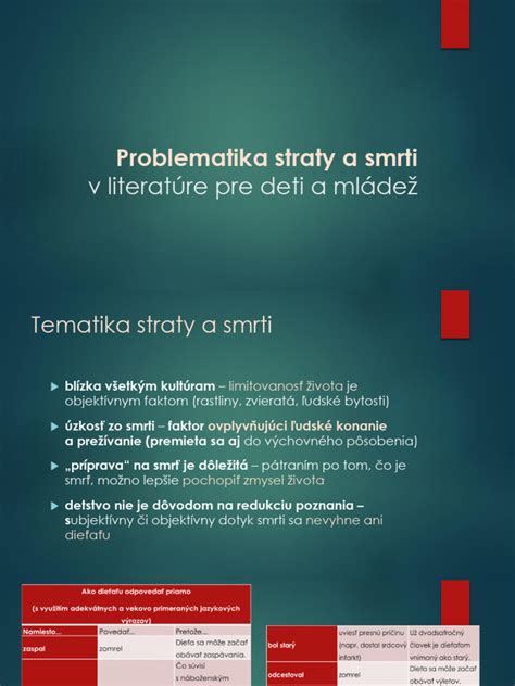 Ilustrácia smrti a straty v detskej literatúre