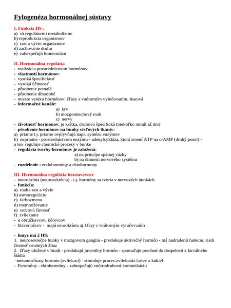 Schéma hormonálnej sústavy