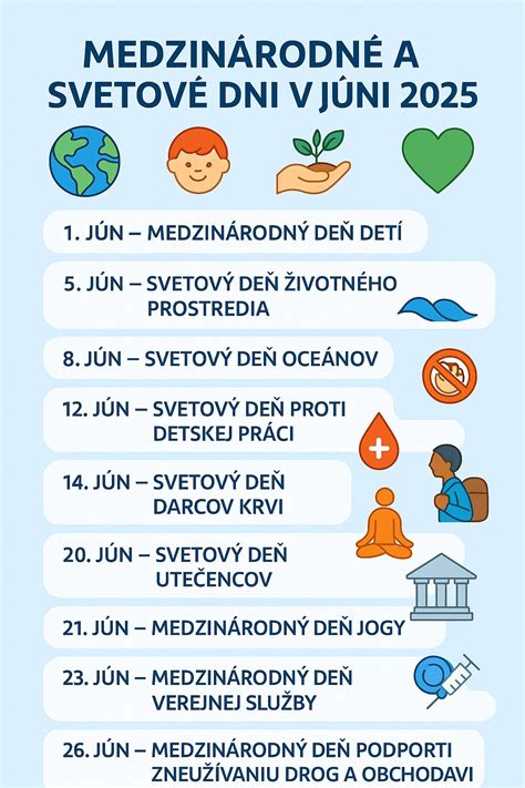 Kalendár významných dní v júni