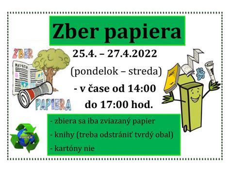 Zber papiera v škole