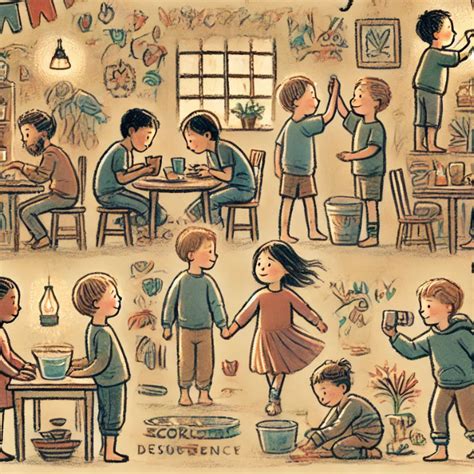 Ilustrácia rodiny s dieťaťom a symbolom empatie
