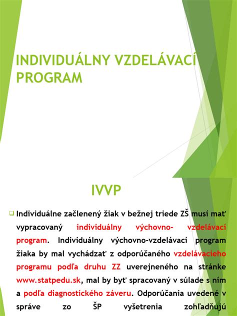 Individuálny výchovno-vzdelávací program (IVVP)