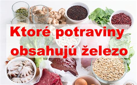 Ilustrácia rôznych potravín bohatých na železo