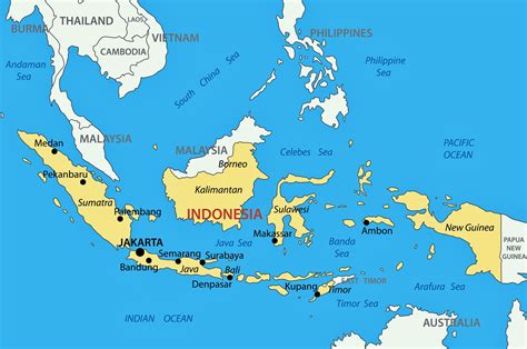 Mapa Indonézie s vyznačeným Bali