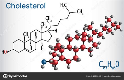 Ilustrácia molekuly cholesterolu