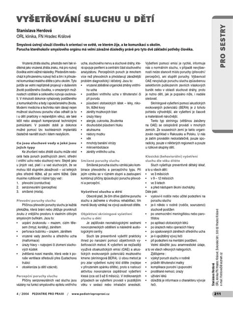 Grafické znázornenie varovných signálov porúch sluchu u detí