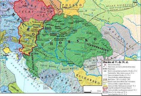 Mapa Uhorska v období protihabsburských povstaní