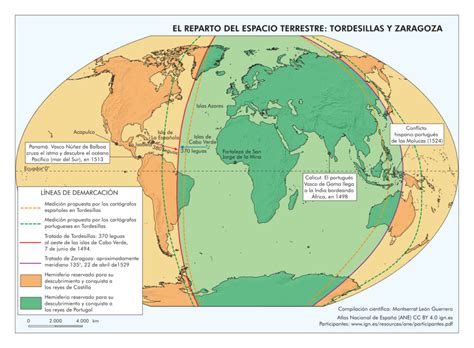 Mapa rozdelenia sveta zmluvou z Tordesillas