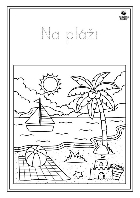 letné omaľovánky na pláži