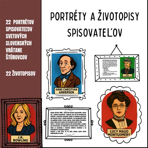 Portréty významných umelcov a spisovateľov narodených 17. apríla
