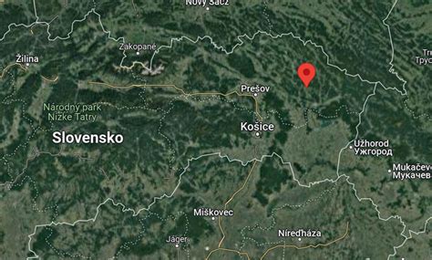 Mapa regiónu Poloniny na východnom Slovensku