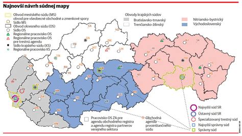 Mapa rodinných súdov na Slovensku