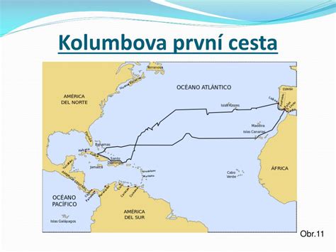 Mapa zobrazujúca trajektóriu prvej plavby Krištofa Kolumba