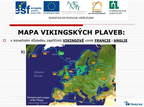 Mapa vikingských expanzií