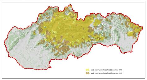 Mapa rozšírenia medveďa hnedého