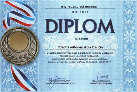 Ocenenia a diplomy