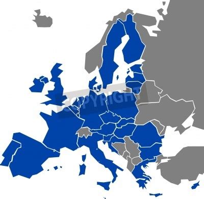 Mapa Európskej únie s vyznačenými členskými štátmi