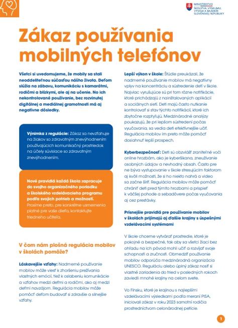 Infografika o pravidlách používania mobilných telefónov v školách